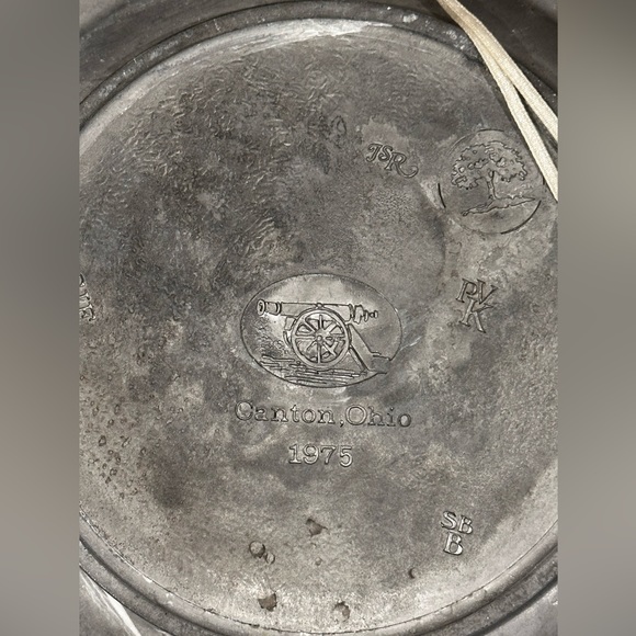 Great American Revolution 1776 Vintage Plate Solid Pewter & Porcelain inlay - Picture 6 of 10